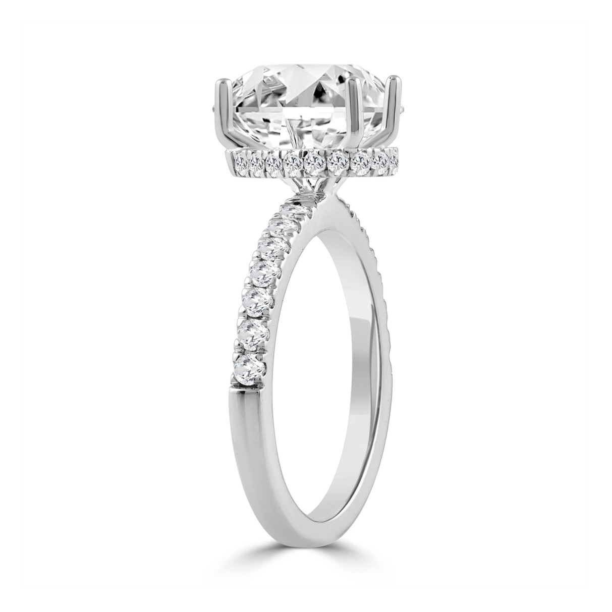 14K WHITE GOLD 1/2CT ROUND/PEAR DIAMOND LADIES RING (CENTER STONE PEAR DIAMOND 2CT)