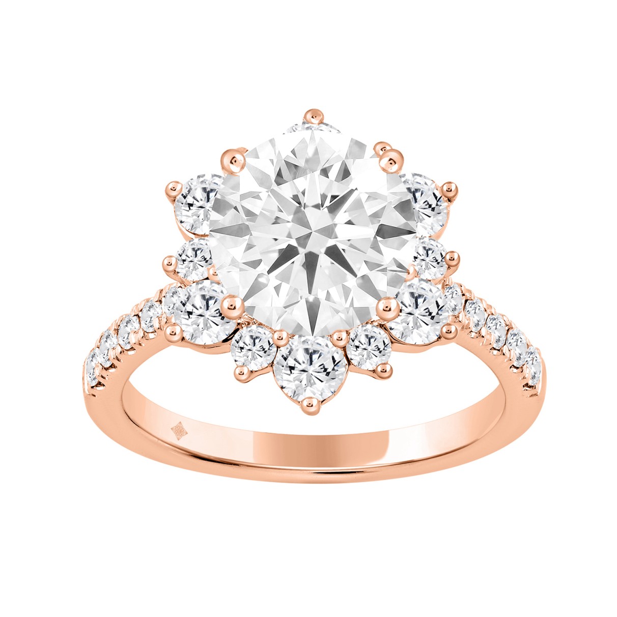 14K ROSE GOLD 1.00CT ROUND DIAMOND LADIES RING (CE...