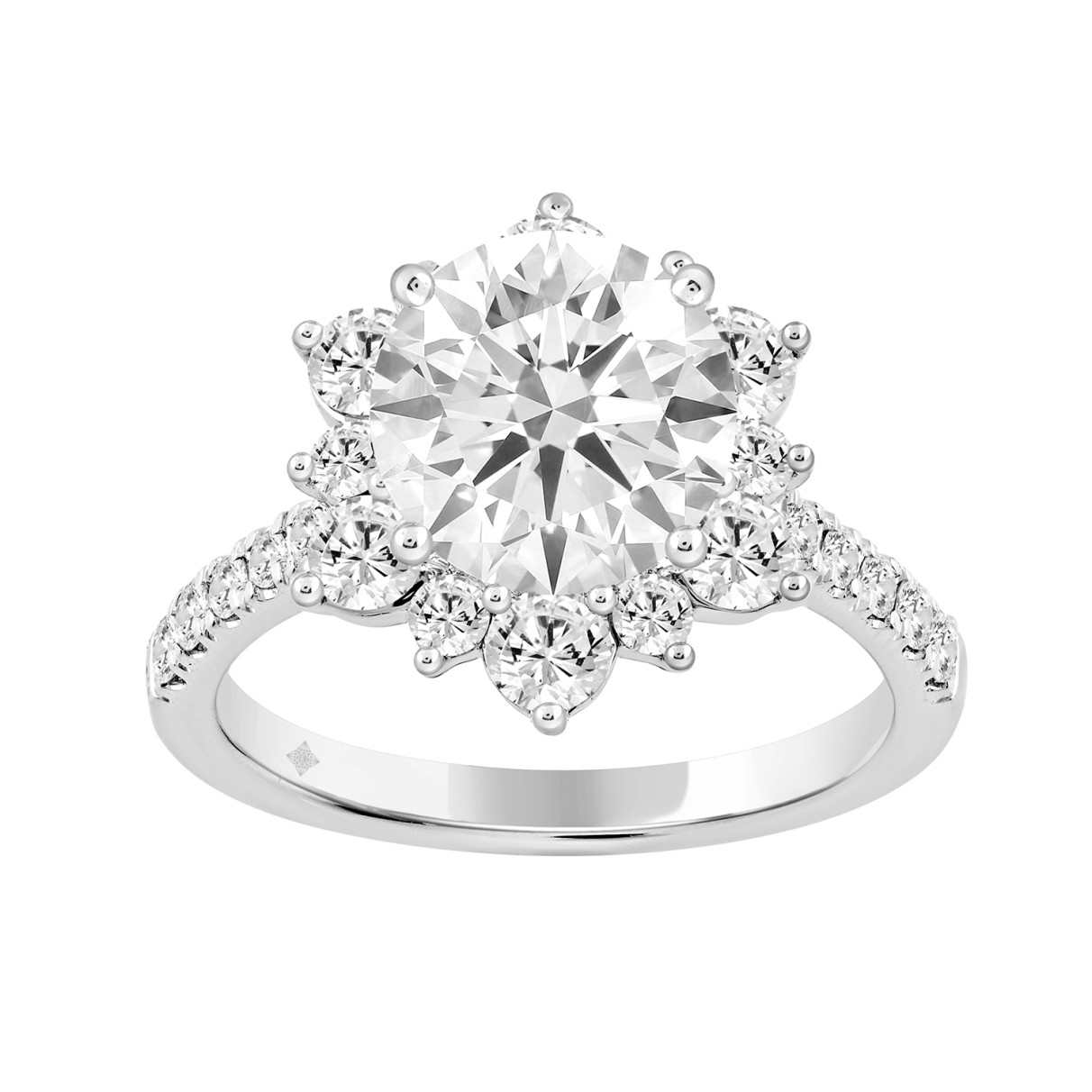 14K WHITE GOLD 1.00CT ROUND DIAMOND LADIES RING (C...