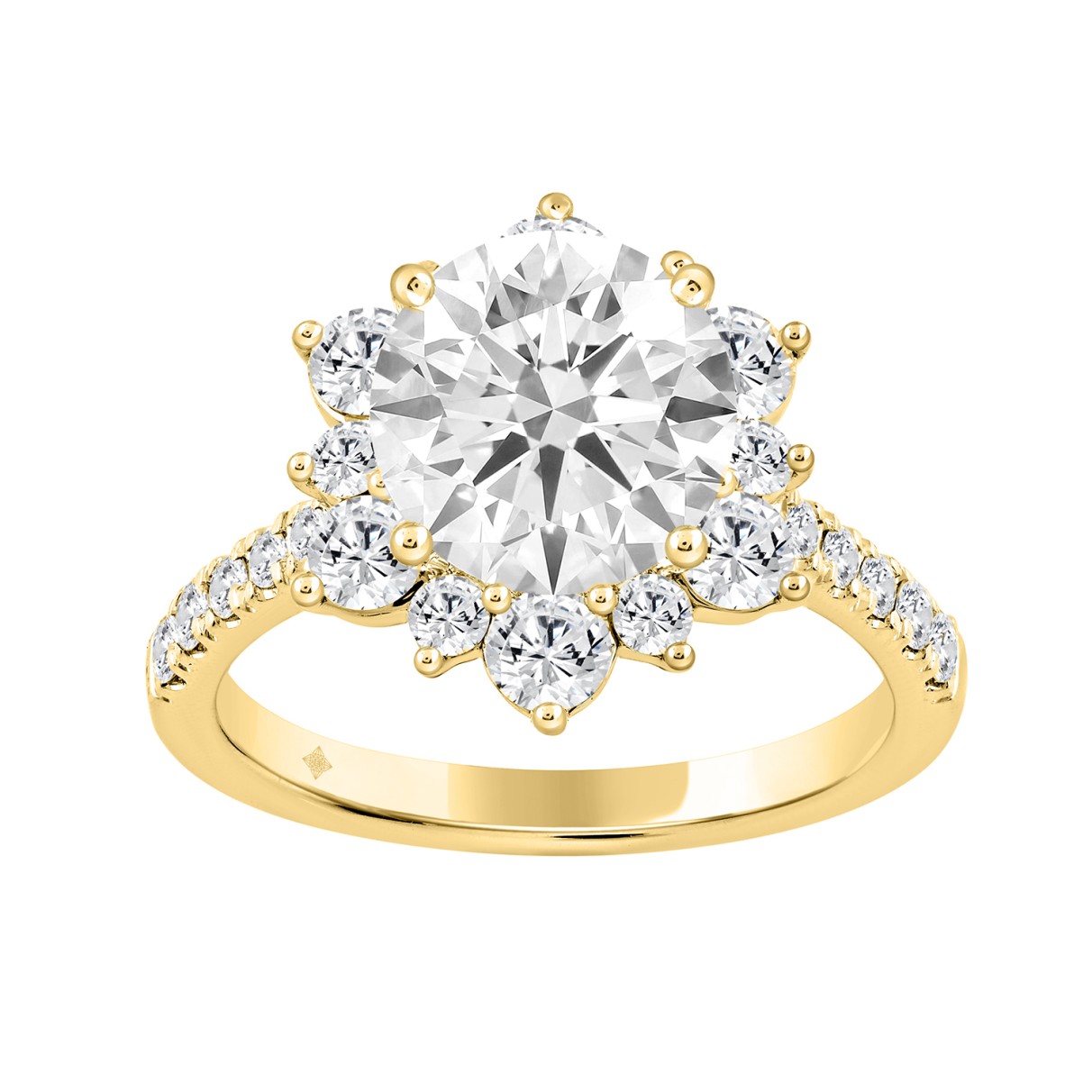 14K YELLOW GOLD 1.00CT ROUND DIAMOND LADIES RING (...