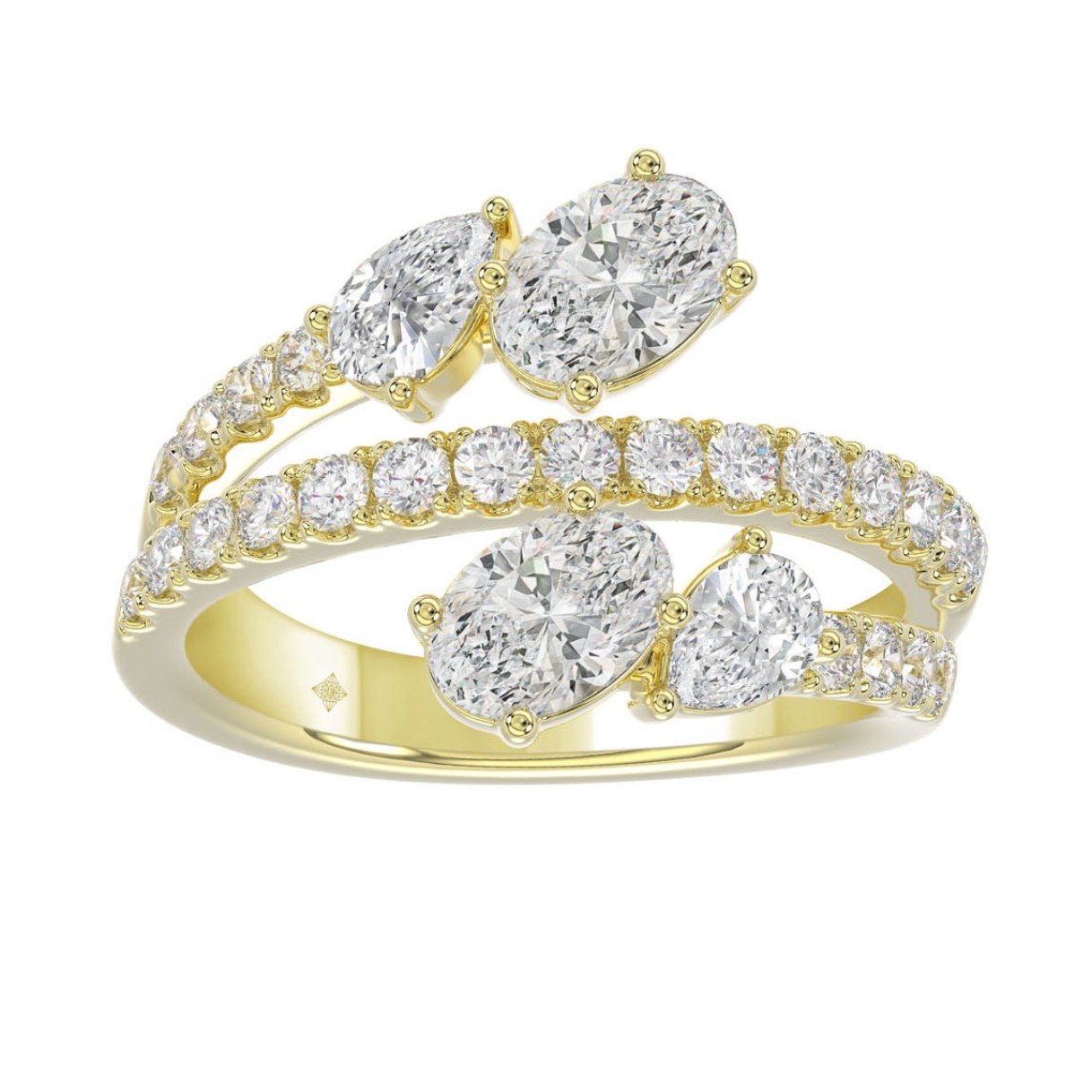 LADIES RING 2.00CT ROUND/OVAL/PEAR DIAMOND 14K YEL...