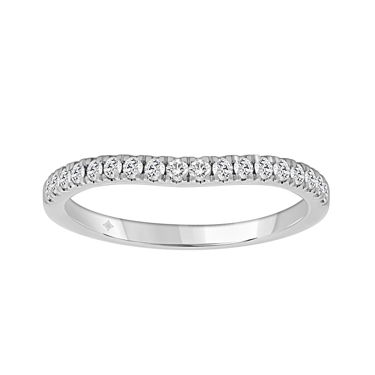 14K WHITE GOLD 1/4CT ROUND DIAMOND LADIES BAND ...