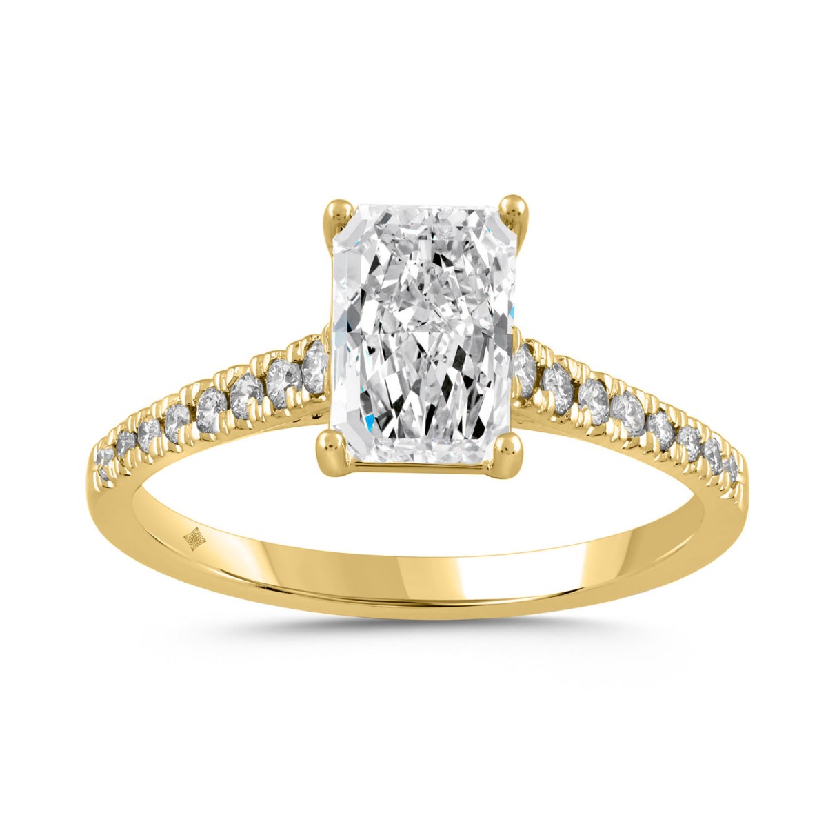 LADIES RING ROUND/RADIANT DIAMOND 14K YELLOW GOLD (CENTER STONE RADIANT DIAMOND 1 1/2CT )