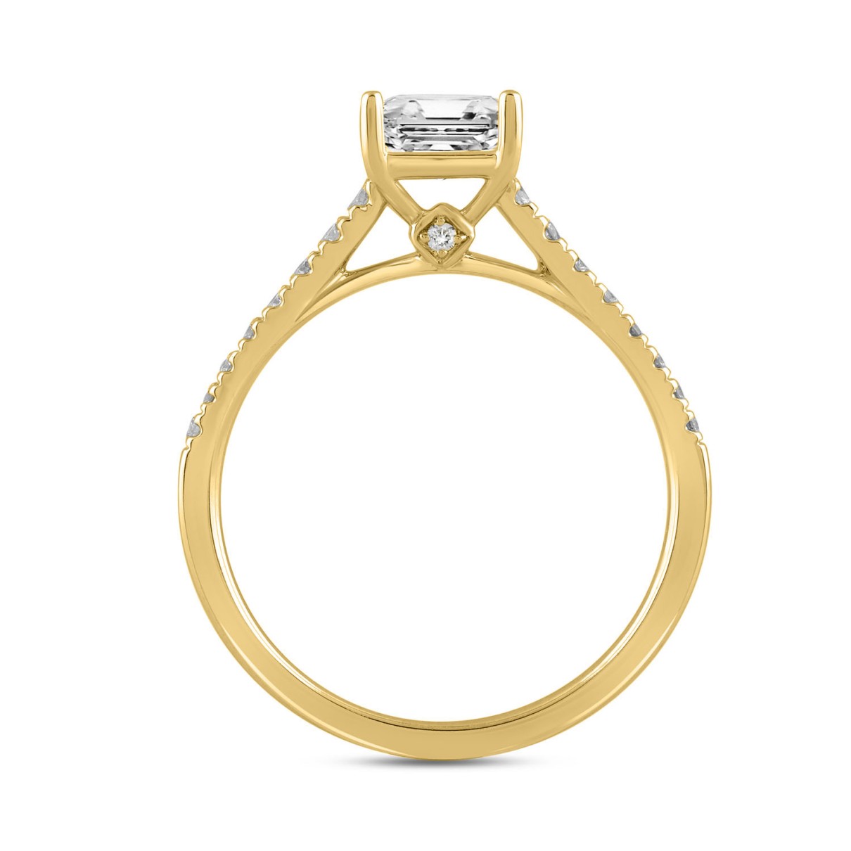 LADIES RING ROUND/RADIANT DIAMOND 14K YELLOW GOLD (CENTER STONE RADIANT DIAMOND 1 1/2CT )