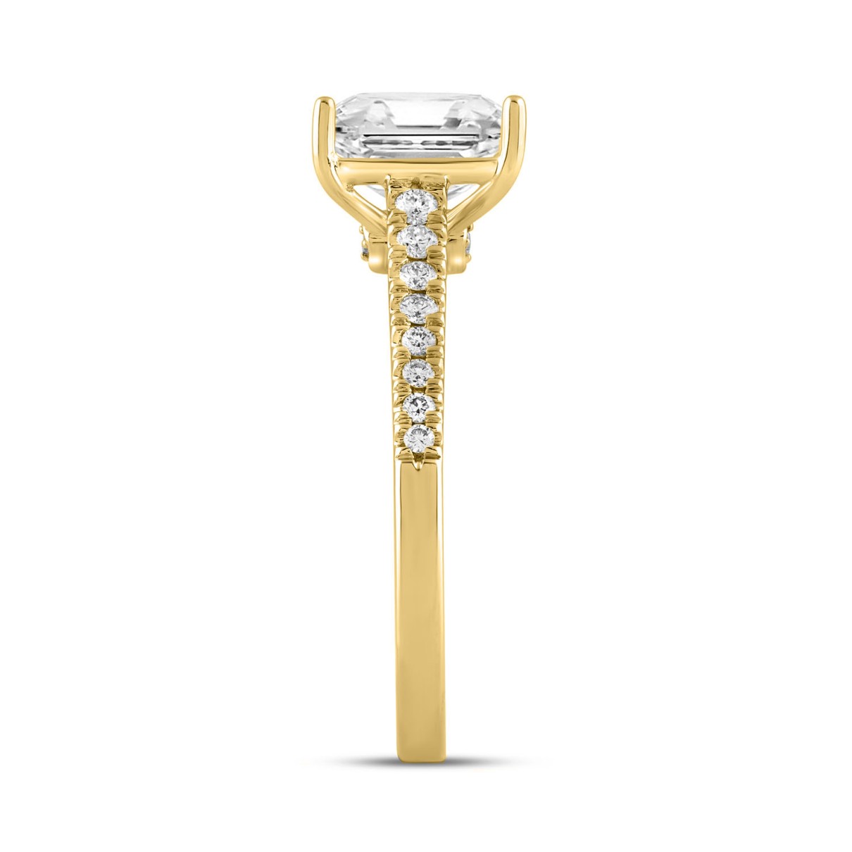 LADIES RING ROUND/RADIANT DIAMOND 14K YELLOW GOLD (CENTER STONE RADIANT DIAMOND 1 1/2CT )