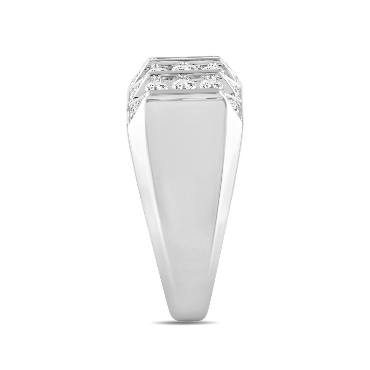 10K WHITE GOLD 1.00CT ROUND DIAMOND MEN'S RING
