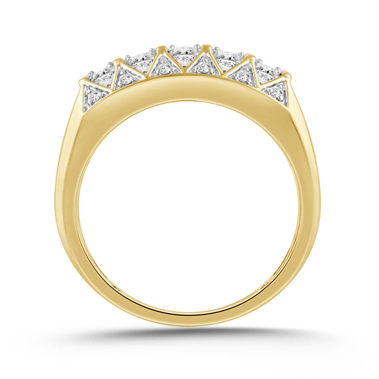 MEN'S RING 1.00CT ROUND DIAMOND 14K YELLOW GOLD 