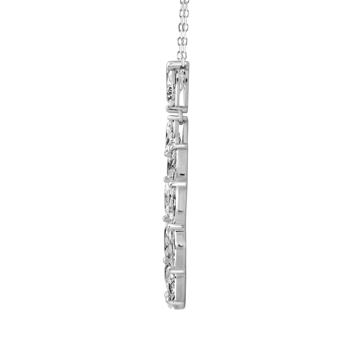 LADIES PENDANT WITH CHAIN  2 1/2CT MARQUISE/PEAR DIAMOND 14K WHITE GOLD