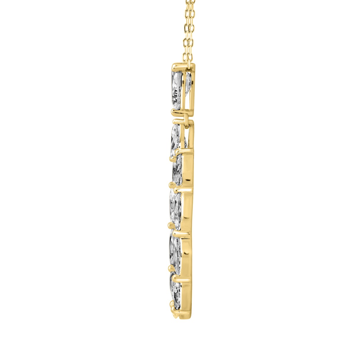 LADIES PENDANT WITH CHAIN  2 1/2CT MARQUISE/PEAR DIAMOND 14K YELLOW GOLD