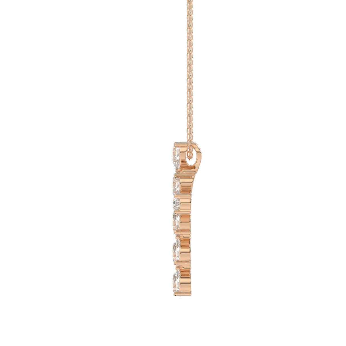 14K ROSE GOLD 1 1/4CT PEAR DIAMOND LADIES PENDANT WITH CHAIN