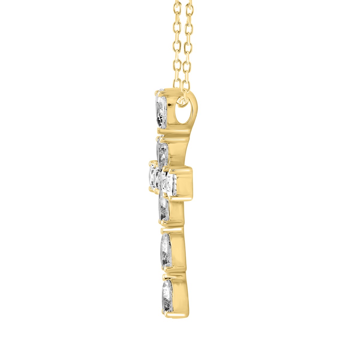 LADIES PENDANT WITH CHAIN  1 1/4CT PEAR DIAMOND 14K YELLOW GOLD