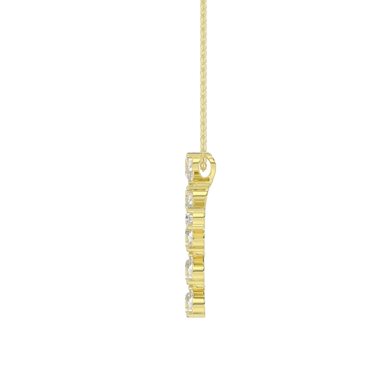 LADIES PENDANT WITH CHAIN  1 1/4CT PEAR DIAMOND 14K YELLOW GOLD