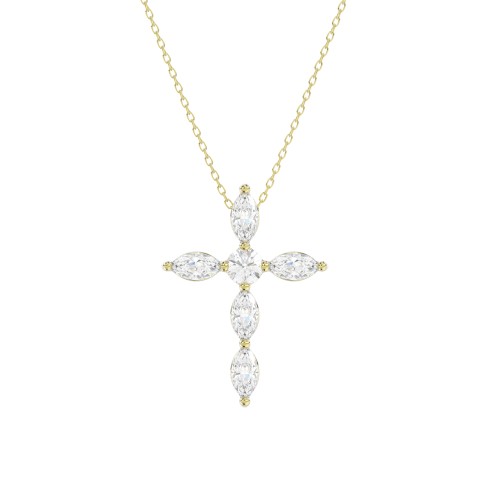 LADIES PENDANT WITH CHAIN 1 1/4CT ROUND/MARQUISE DIAMOND 14K YELLOW GOLD LADIES PENDANT WITH CHAIN 1 1/4CT ROUND/MARQUISE DIAMOND 14K YELLOW GOLD