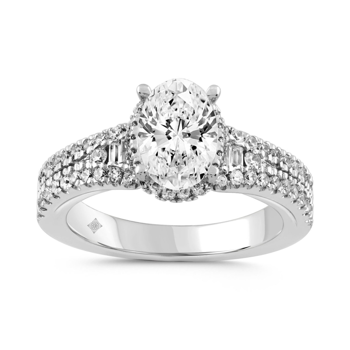 LADIES RING 2.55CT ROUND/BAGUETTE/OVAL DIAMOND  14...