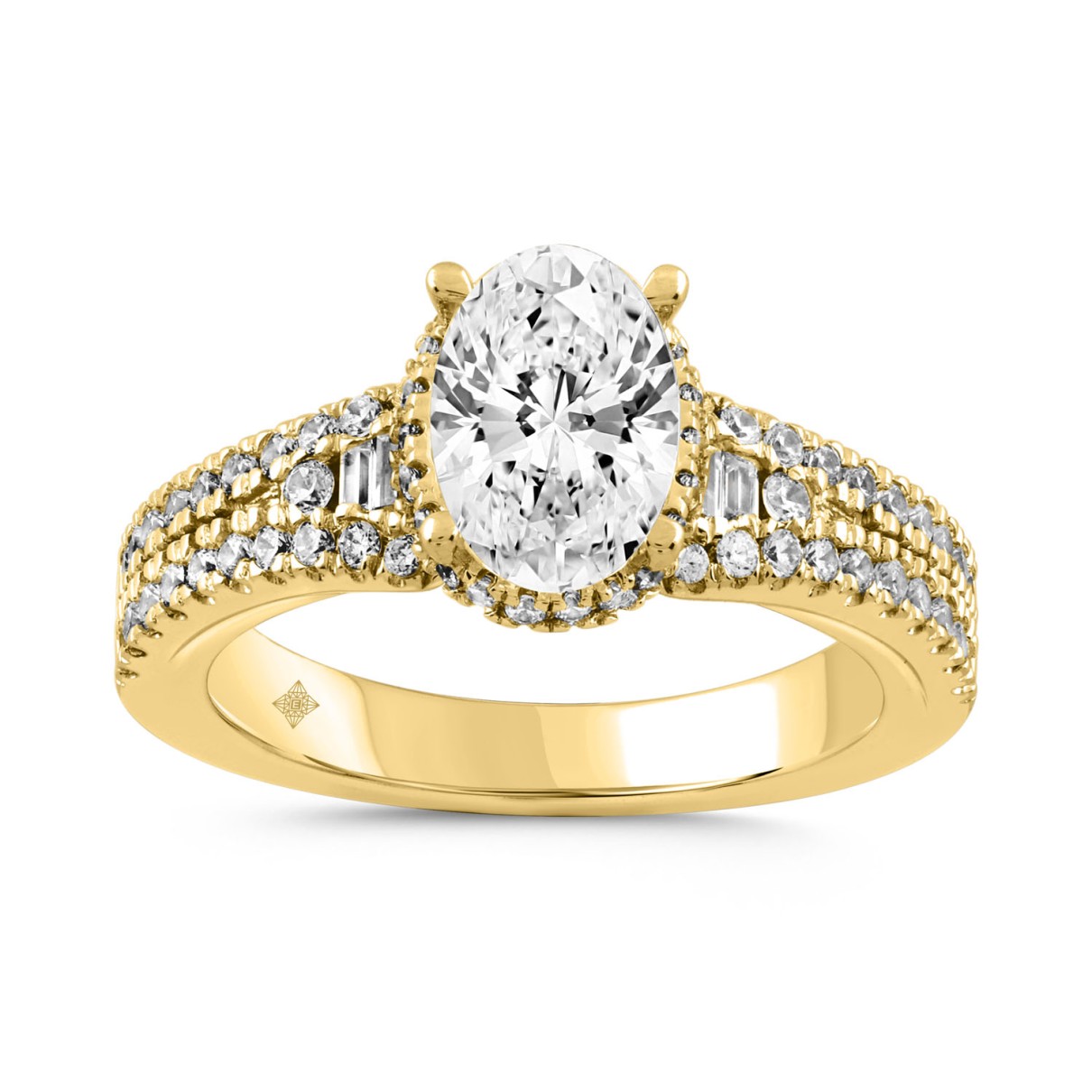 LADIES RING 2 1/2CT ROUND/BAGUETTE/OVAL DIAMOND  1...