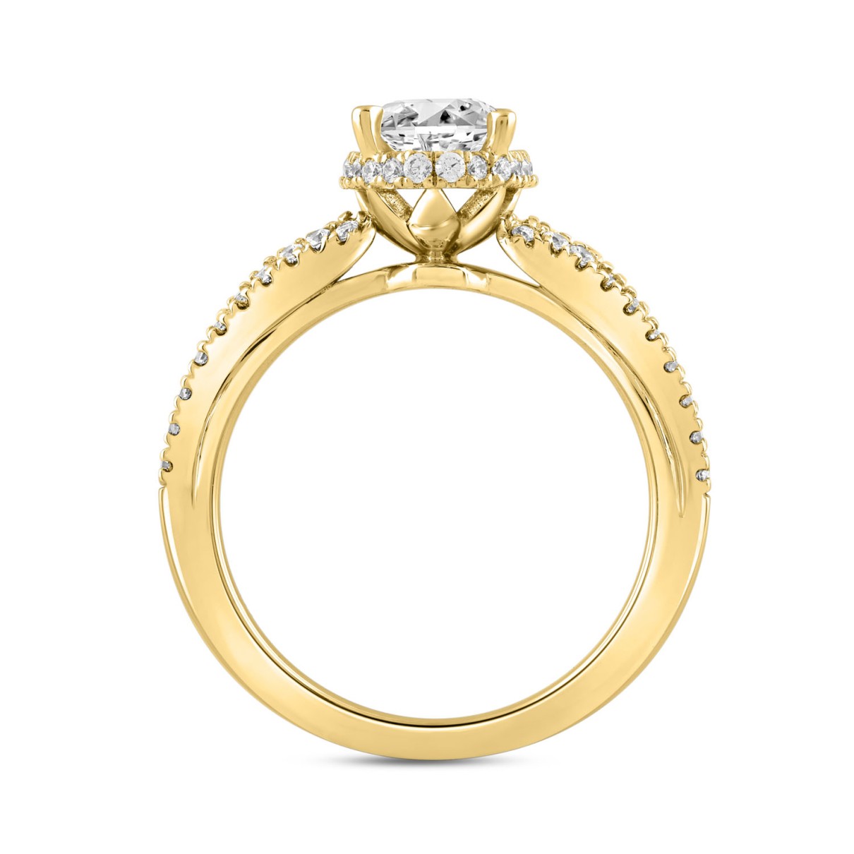 LADIES RING 2 1/2CT ROUND/BAGUETTE/OVAL DIAMOND  14K YELLOW GOLD (CENTER STONE OVAL DIAMOND 3.00CT)