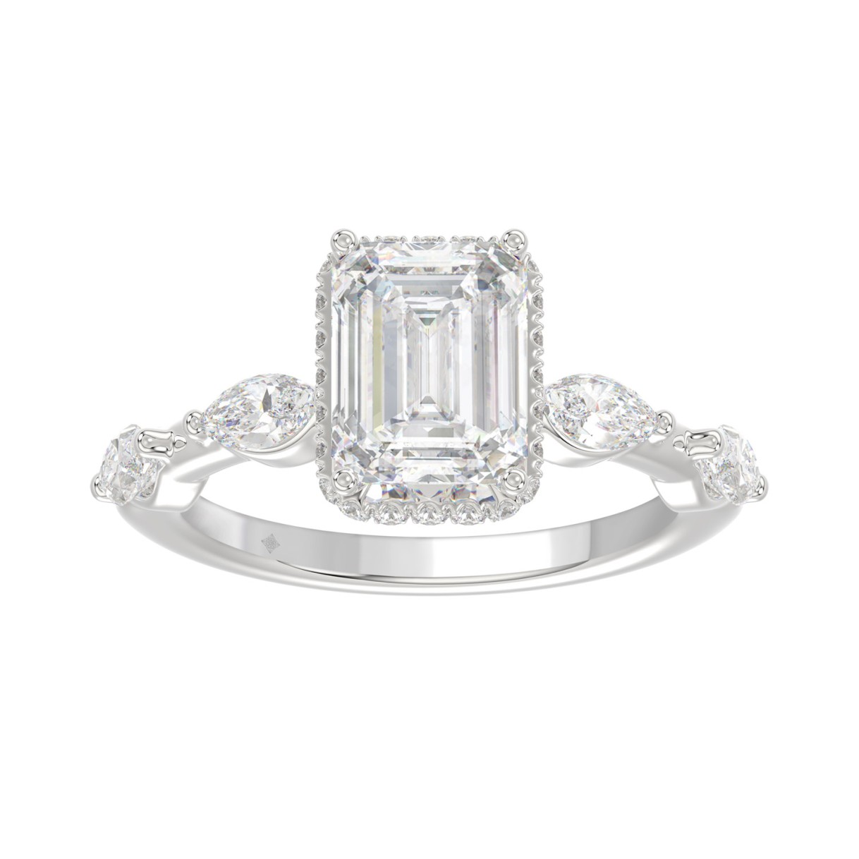LADIES RING 3 1/2CT ROUND/MARQUISE/EMERALD DIAMOND...