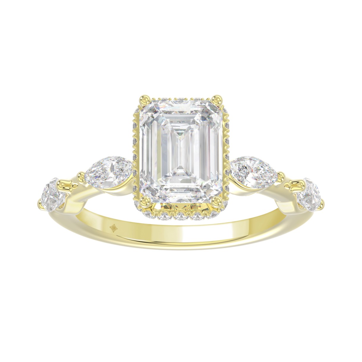 LADIES RING 3 1/2CT ROUND/MARQUISE/EMERALD DIAMOND...