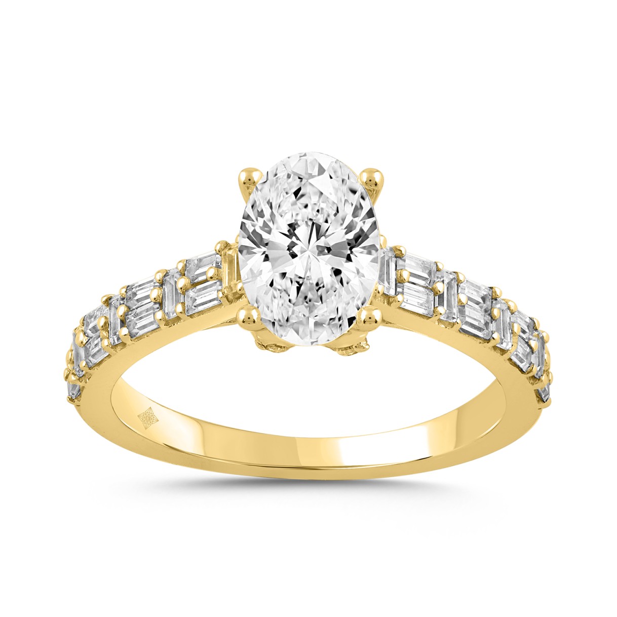 LADIES RING 2 1/2CT ROUND/BAGUETTE/OVAL DIAMOND 14...