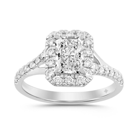 LADIES RING 1 1/2CT ROUND/RADIANT DIAMOND WHITE PLATINUM (CENTER STONE RADIANT DIAMOND 1.00CT) LADIES RING 1 1/2CT ROUND/RADIANT DIAMOND WHITE PLATINUM (CENTER STONE RADIANT DIAMOND 1.00CT)