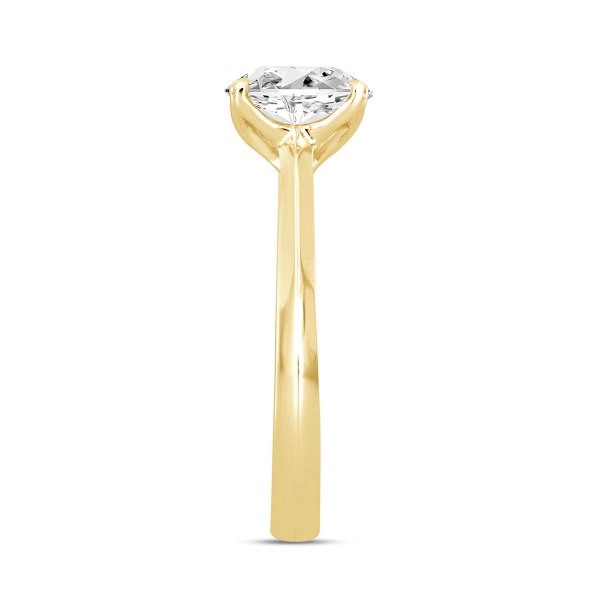 LADIES SOLITAIRE RING 1/2CT ROUND DIAMOND 18K YELLOW GOLD 