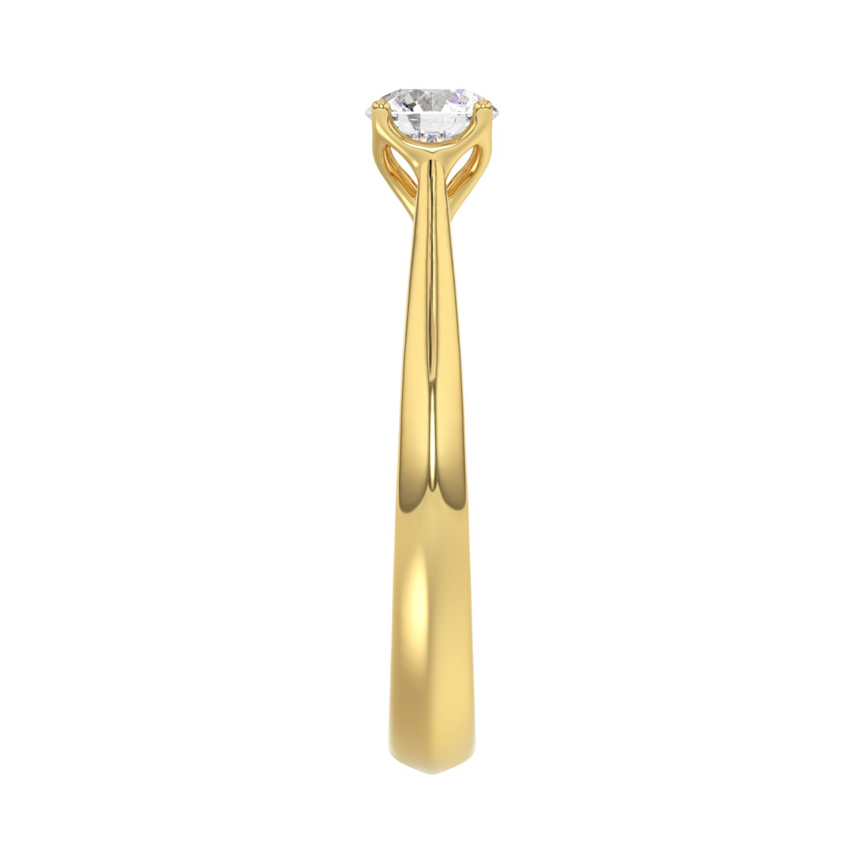 LADIES SOLITAIRE RING 1/2CT ROUND DIAMOND 18K YELLOW GOLD 