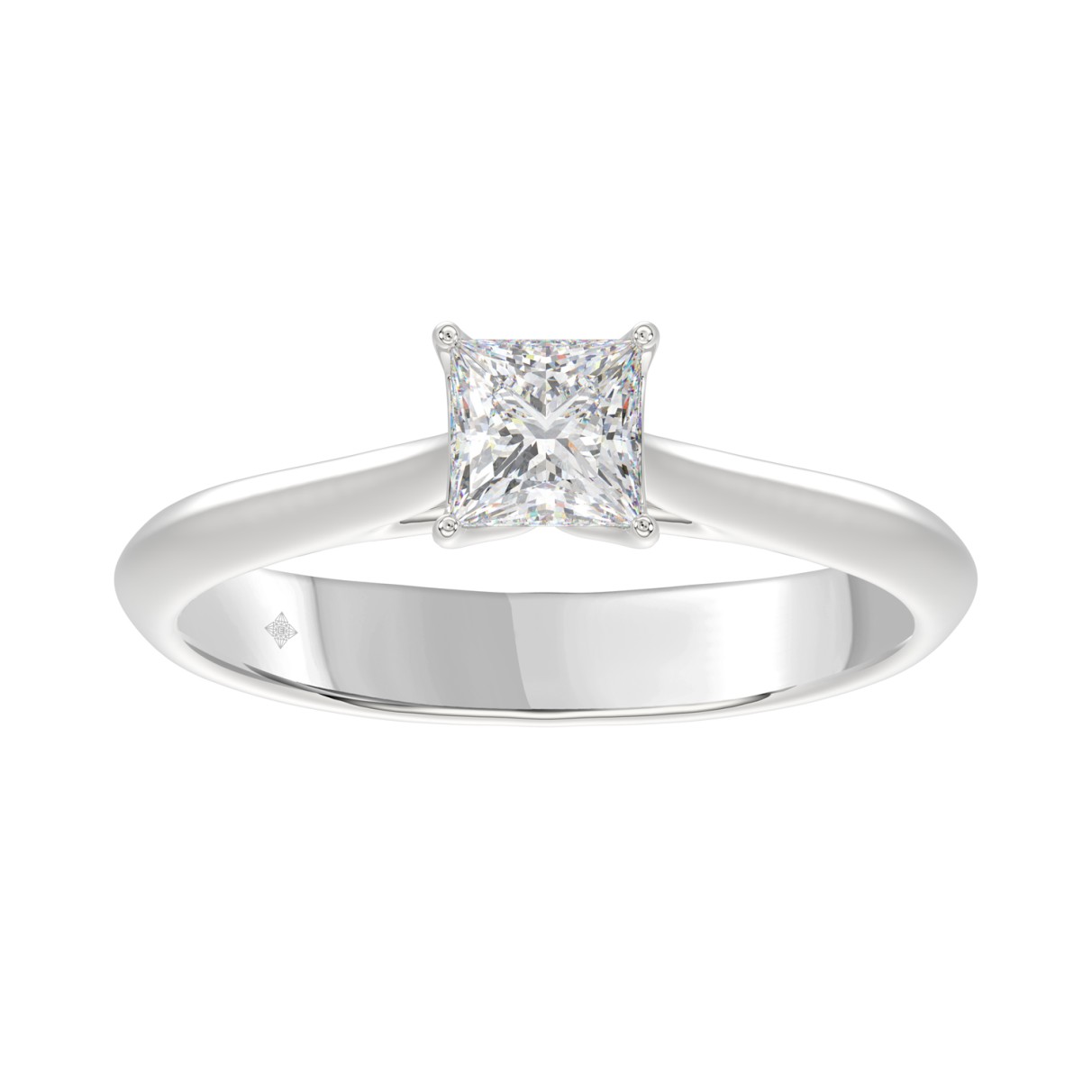 LADIES SOLITAIRE RING 1/2CT PRINCESS DIAMOND 18K W...