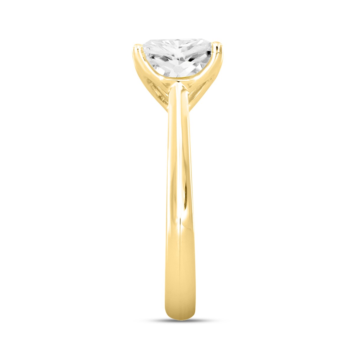 LADIES SOLITAIRE RING 1/2CT PRINCESS DIAMOND 18K YELLOW GOLD 