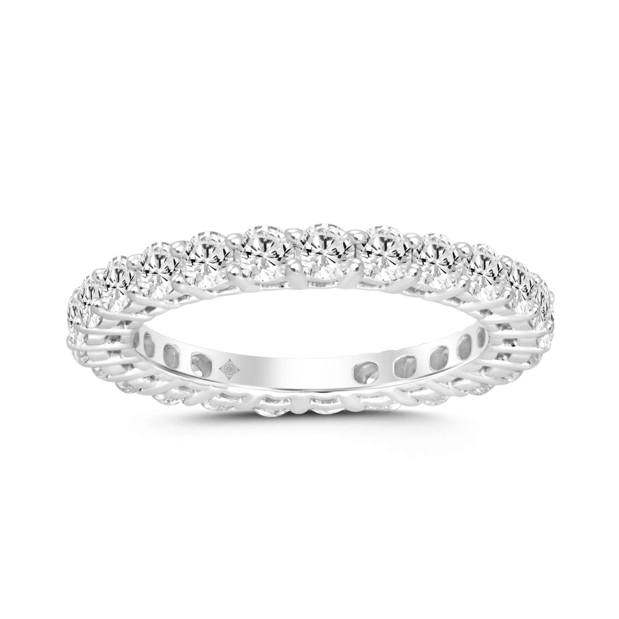  LADIES ETERNITY BAND 2.00CT ROUND DIAMOND 18K WHI...