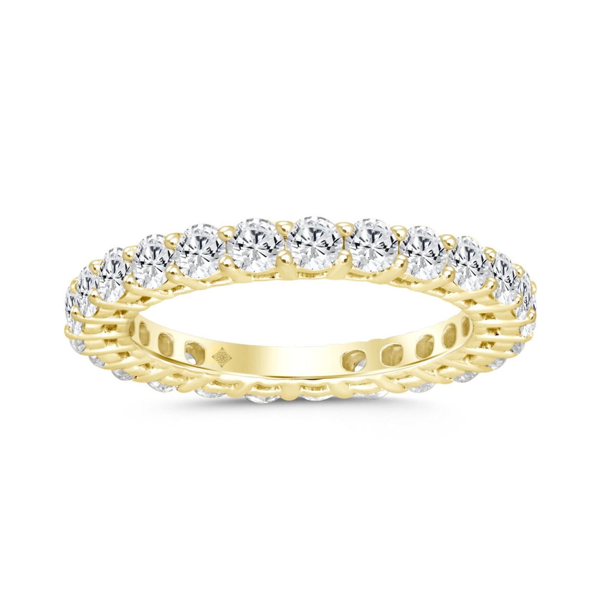  LADIES ETERNITY BAND 2.00CT ROUND DIAMOND 18K YELLOW GOLD