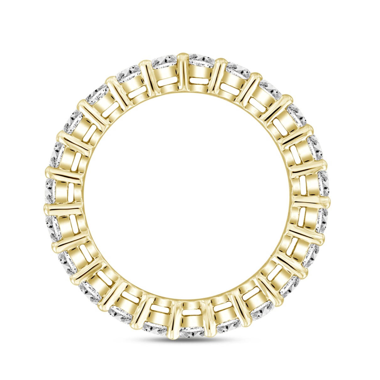  LADIES ETERNITY BAND 2.00CT ROUND DIAMOND 18K YELLOW GOLD