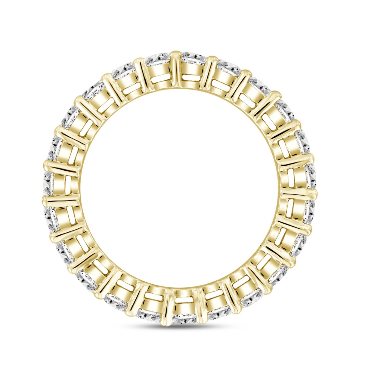  LADIES ETERNITY BAND 2.00CT ROUND DIAMOND 18K YELLOW GOLD