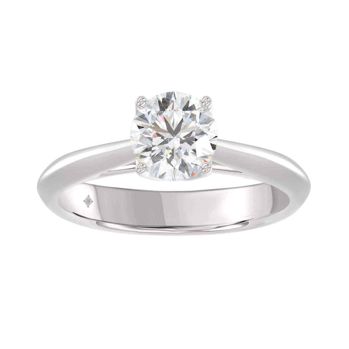 LADIES SOLITAIRE RING 1.00CT ROUND DIAMOND 18K WHI...