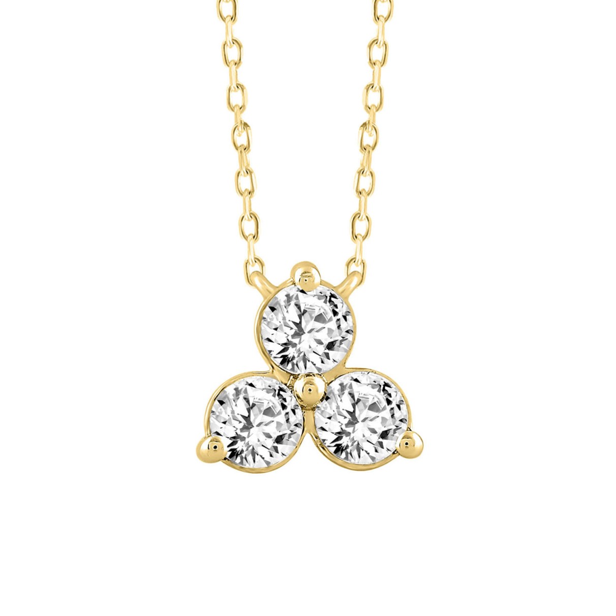 LADIES NECKLACE 1/2CT ROUND DIAMOND 18K YELLOW GOLD 