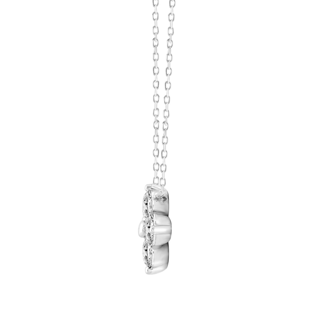 LADIES NECKLACE 1/2CT ROUND DIAMOND 18K WHITE GOLD 