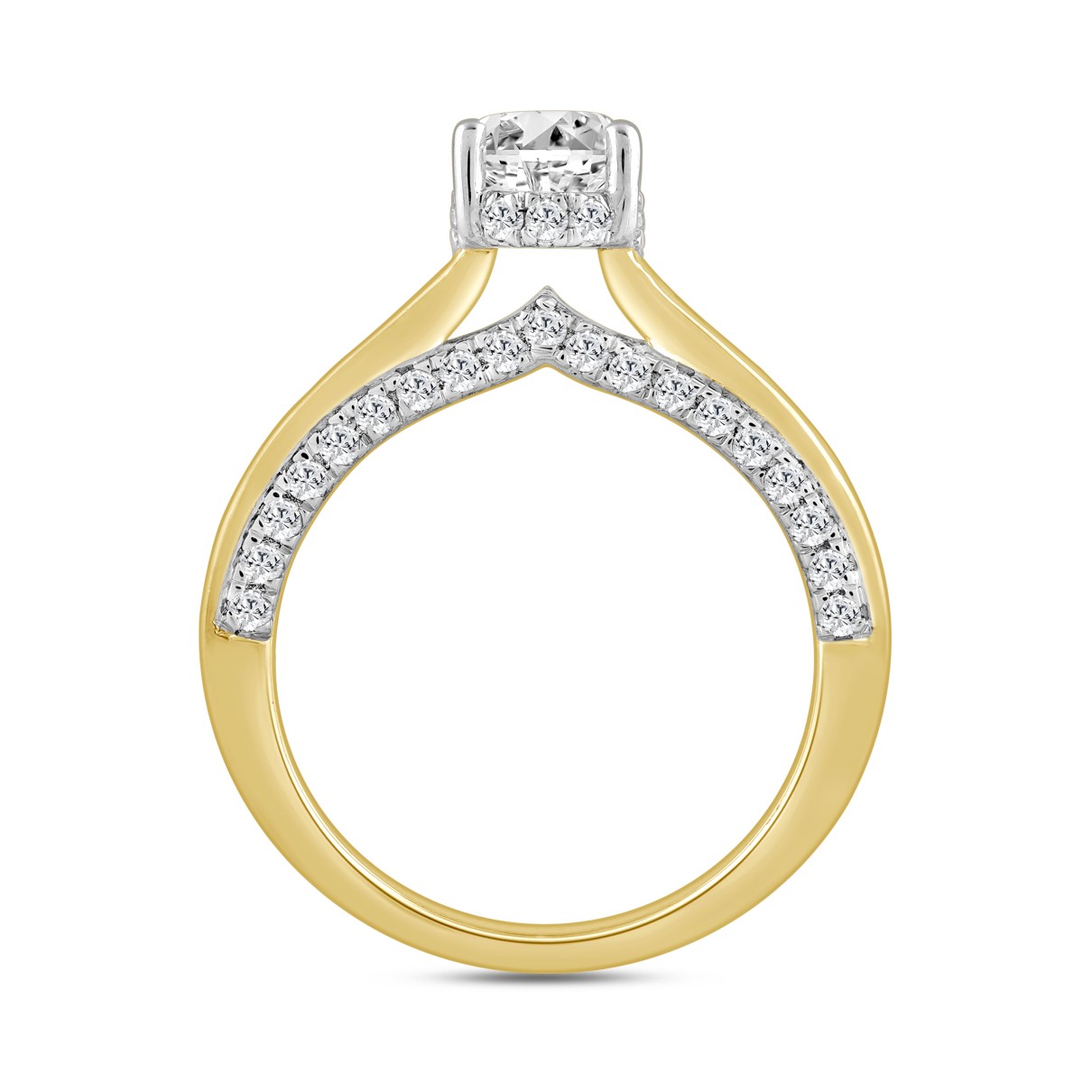 LADIES RING 2 7/8CT ROUND/BAGUETTE/PRINCESS/OVAL DIAMOND 14K YELLOW GOLD (CENTER STONE OVAL DIAMOND 1 1/2CT)