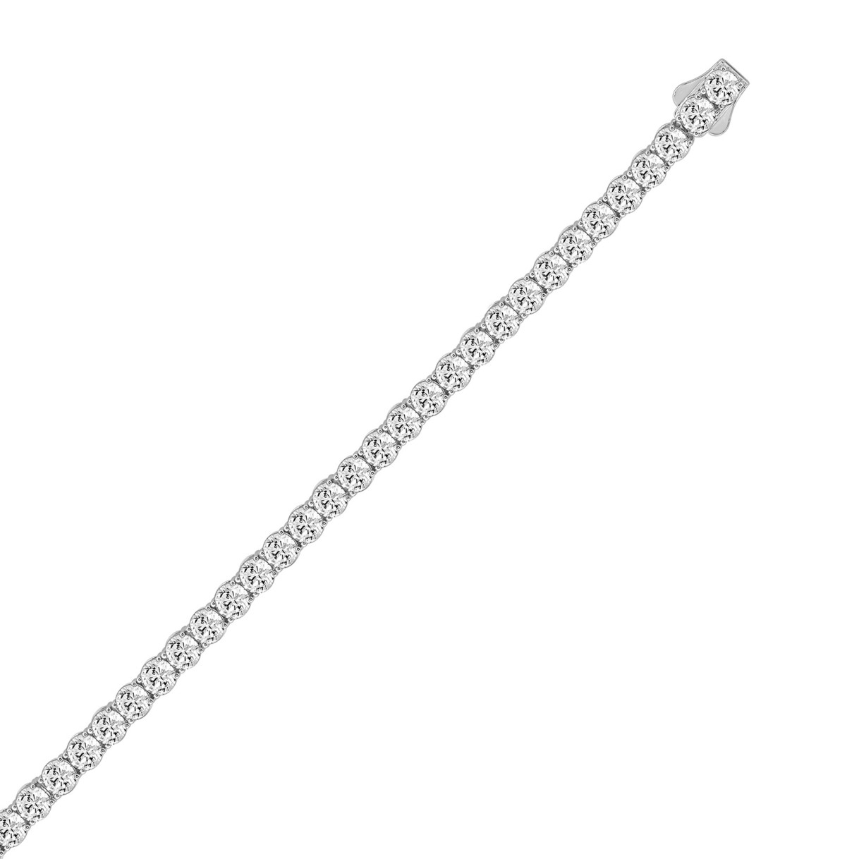LADIES TENNIS NECKLACE 32 1/4CT ROUND DIAMOND 14K WHITE GOLD 