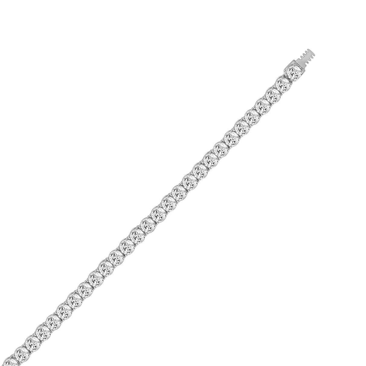 LADIES TENNIS NECKLACE 32 1/4CT ROUND DIAMOND 14K WHITE GOLD 