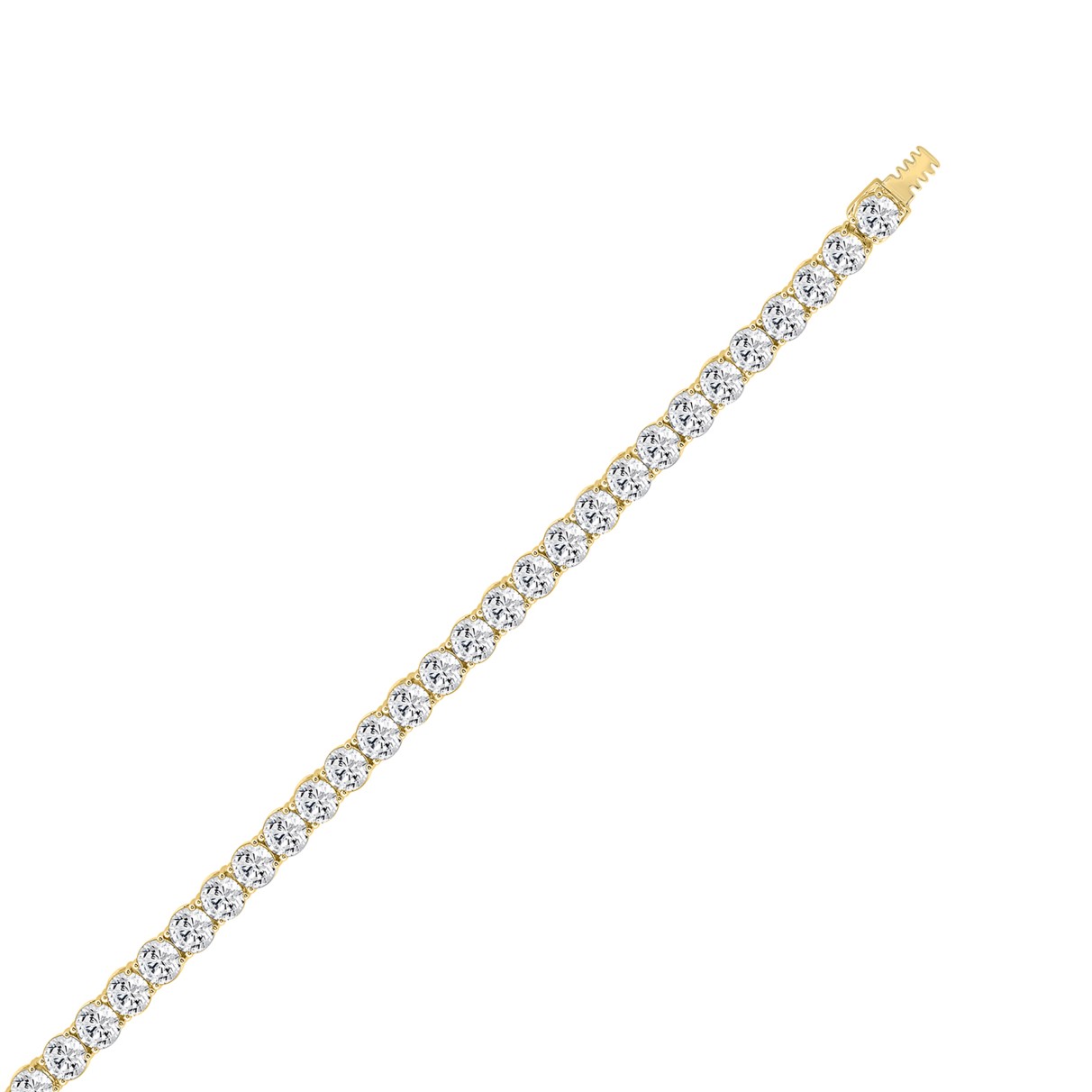 LADIES TENNIS NECKLACE 32 1/4CT ROUND DIAMOND 14K YELLOW GOLD 