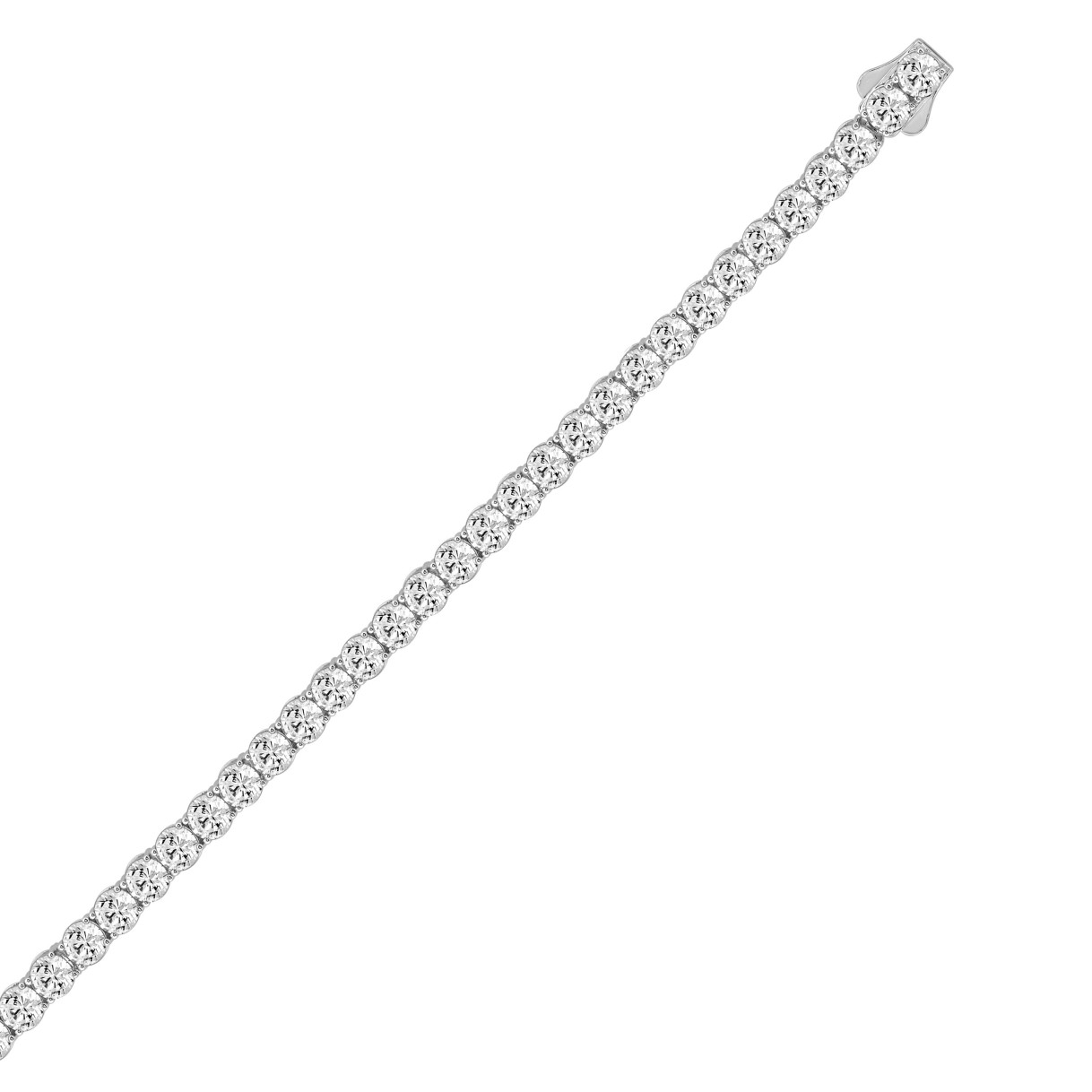 LADIES TENNIS NECKLACE 53.00CT ROUND DIAMOND 14K WHITE GOLD 