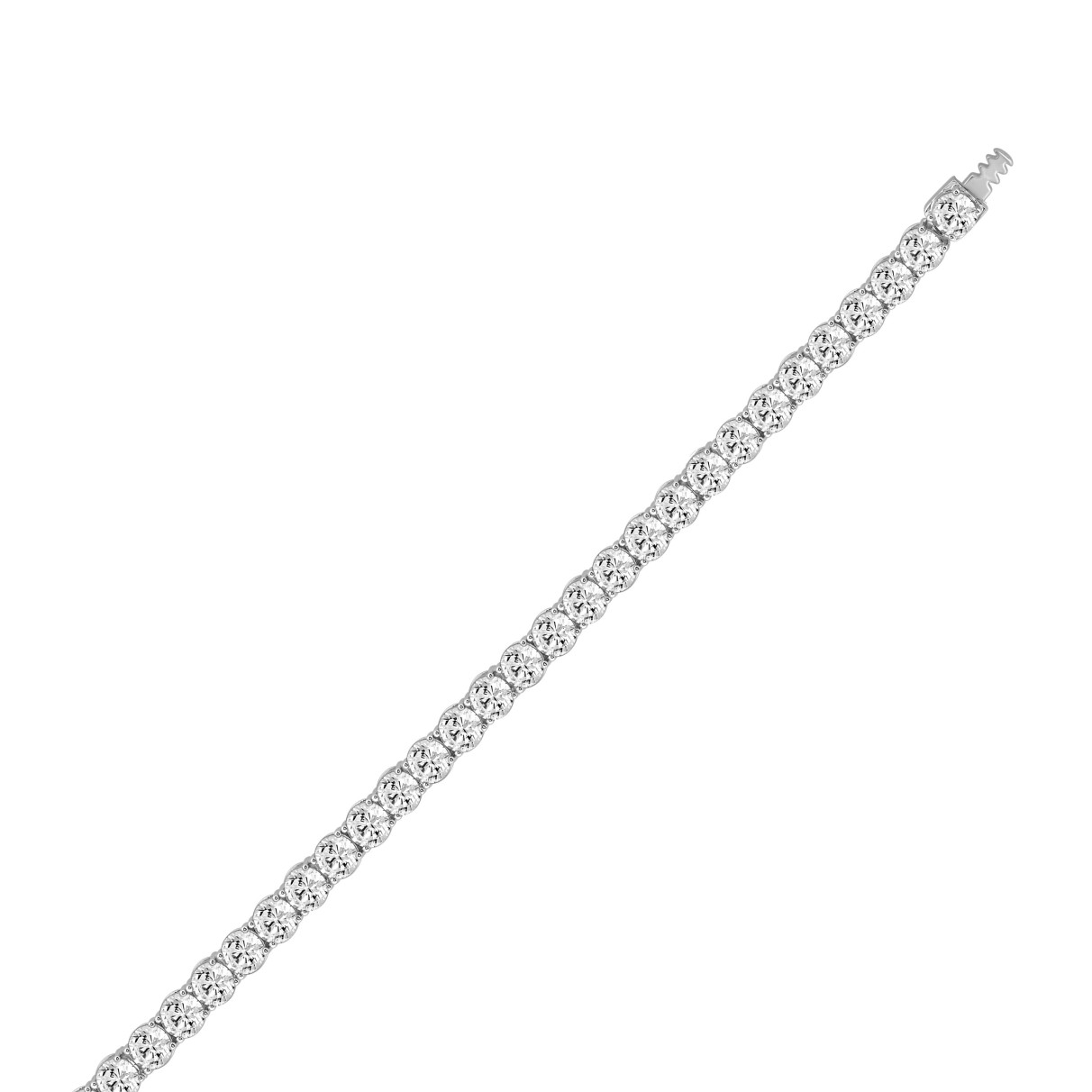 LADIES TENNIS NECKLACE 53.00CT ROUND DIAMOND 14K WHITE GOLD 