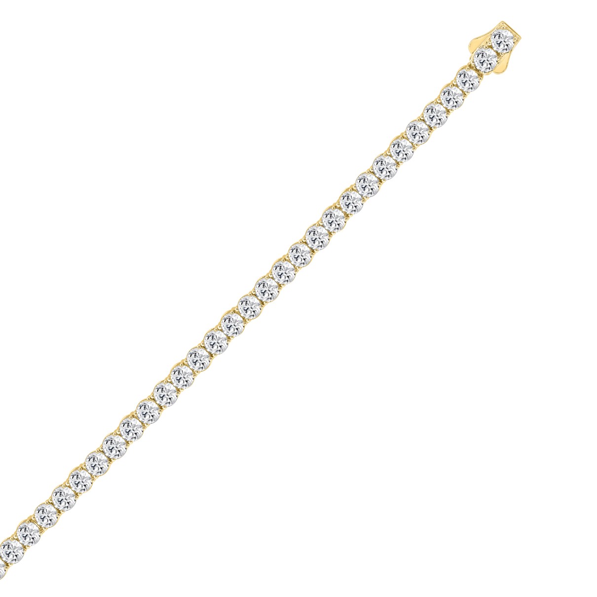 LADIES TENNIS NECKLACE 53.00CT ROUND DIAMOND 14K YELLOW GOLD 