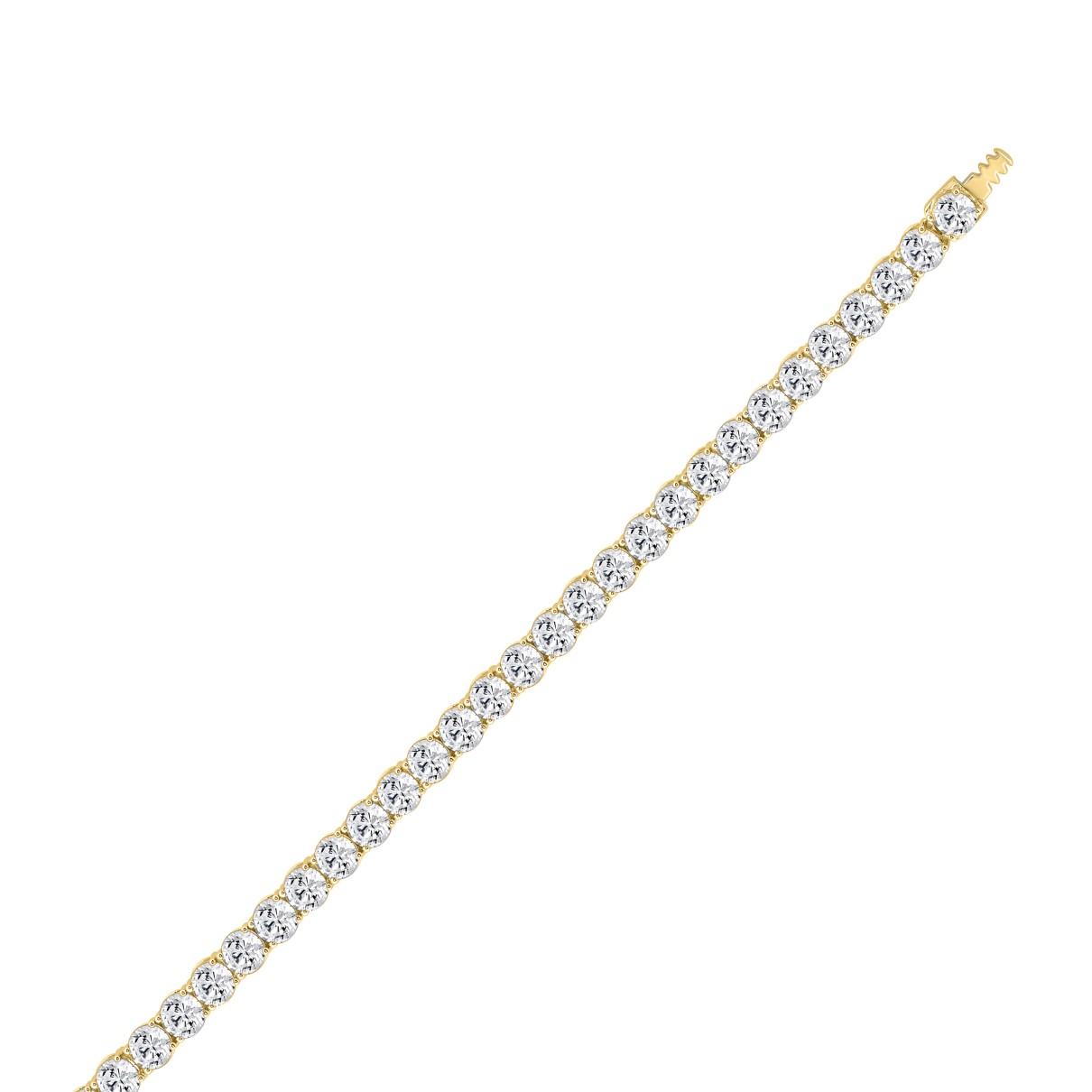 LADIES TENNIS NECKLACE 53.00CT ROUND DIAMOND 14K YELLOW GOLD 