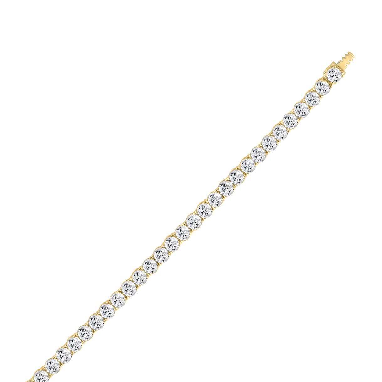 LADIES TENNIS NECKLACE 53.00CT ROUND DIAMOND 14K YELLOW GOLD 