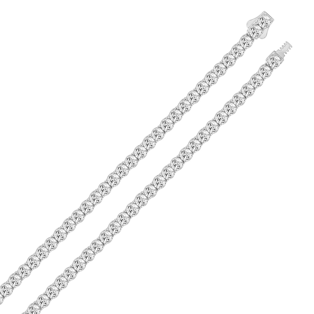 LADIES TENNIS NECKLACE 85.00CT ROUND DIAMOND 14K WHITE GOLD 