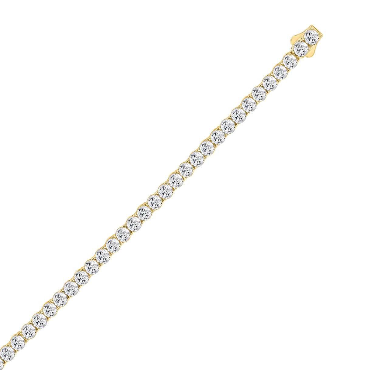 LADIES TENNIS NECKLACE 85.00CT ROUND DIAMOND 14K YELLOW GOLD 