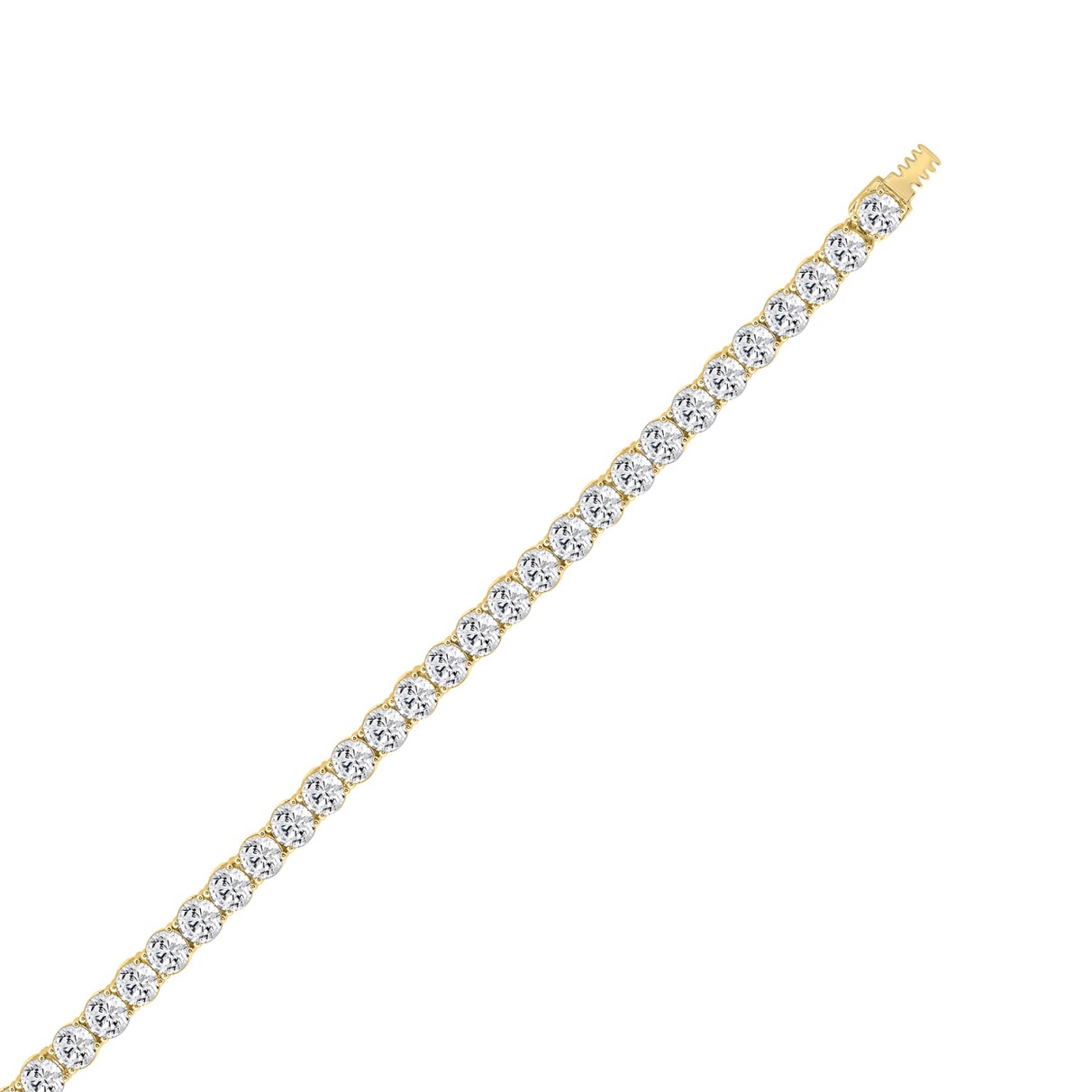 LADIES TENNIS NECKLACE 85.00CT ROUND DIAMOND 14K YELLOW GOLD 