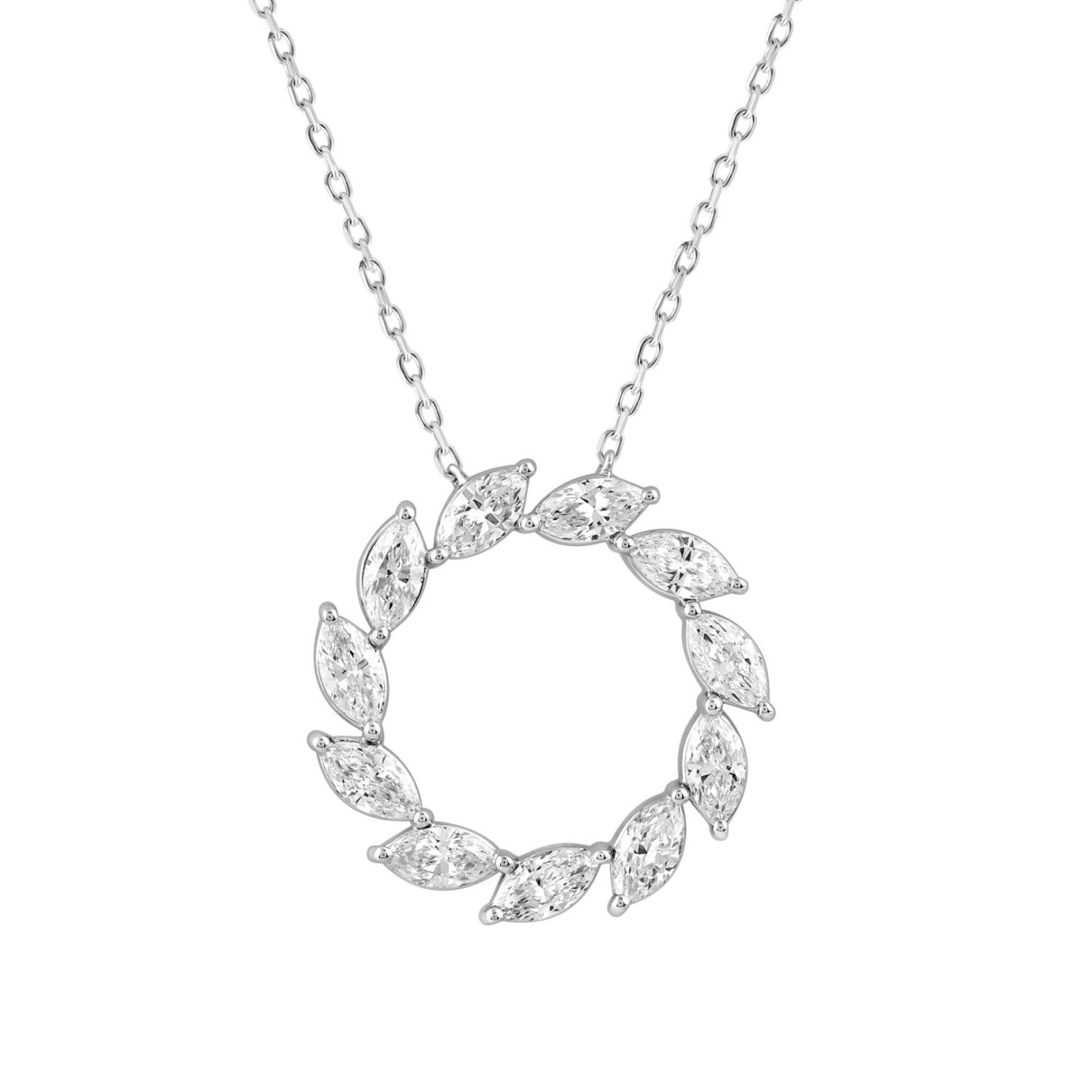 LADIES PENDANT 1.55CT MARQUISE DIAMOND 14K WHITE GOLD 