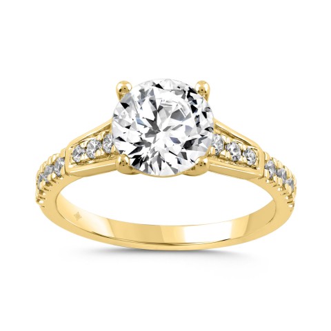 LADIES RING 2 1/4CT ROUND DIAMOND 14K YELLOW GOLD (CENTER STONE ROUND DIAMOND 2CT) LADIES RING 2 1/4CT ROUND DIAMOND 14K YELLOW GOLD (CENTER STONE ROUND DIAMOND 2CT)