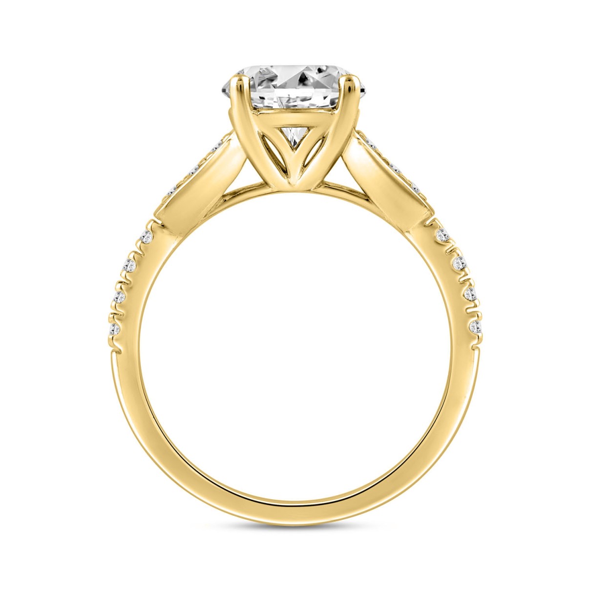 LADIES RING 2 1/4CT ROUND DIAMOND 14K YELLOW GOLD (CENTER STONE ROUND DIAMOND 2CT)